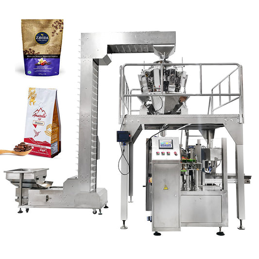 Machine de remplissage et de scellage de sachets préfabriqués pour grains de café